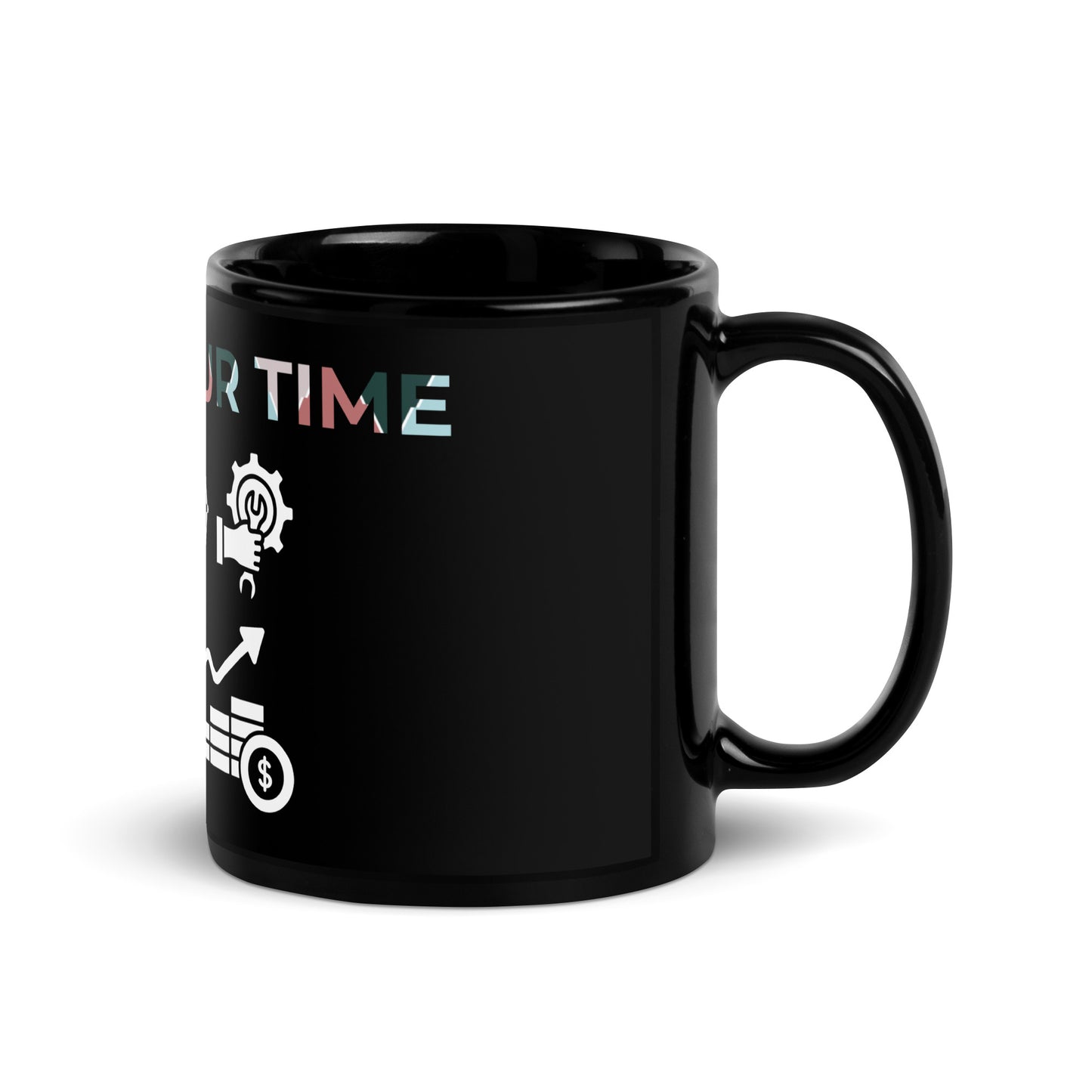 Black Glossy Mug (Enjoy your Time)