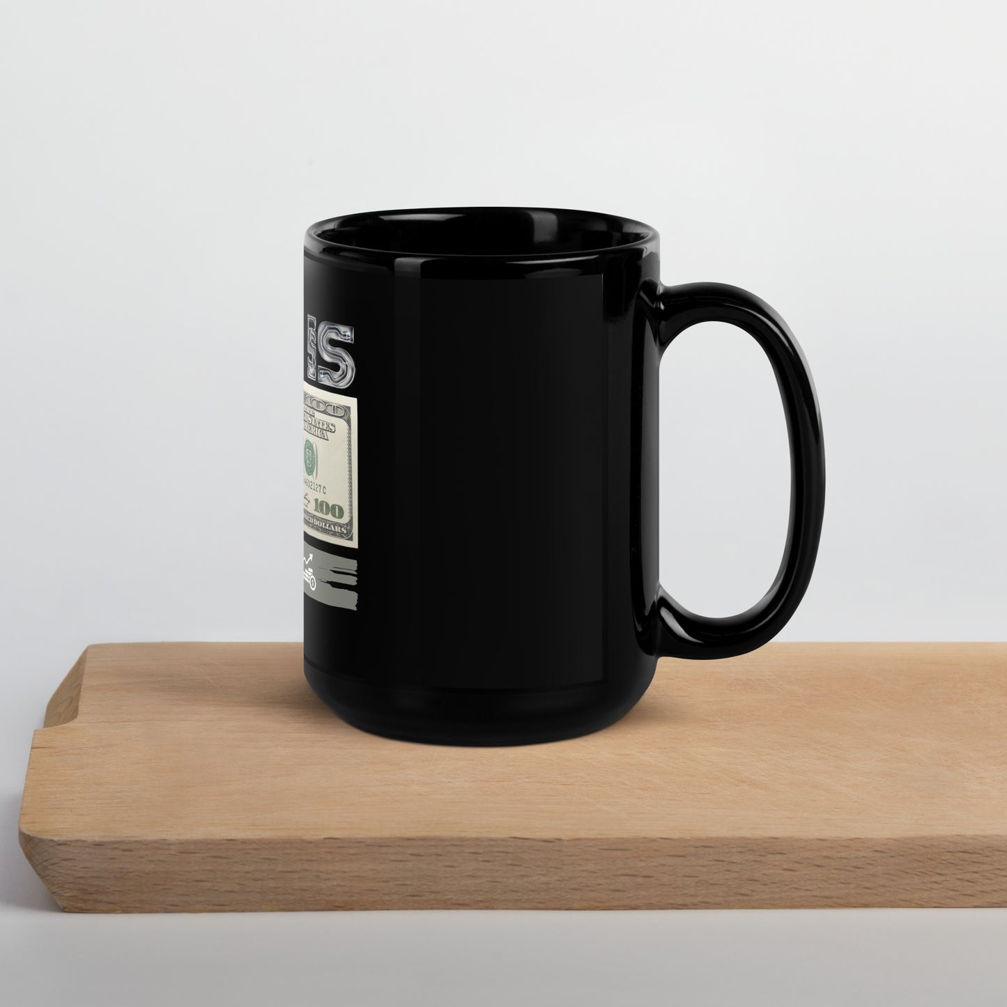 Black Glossy Mug (Time is)