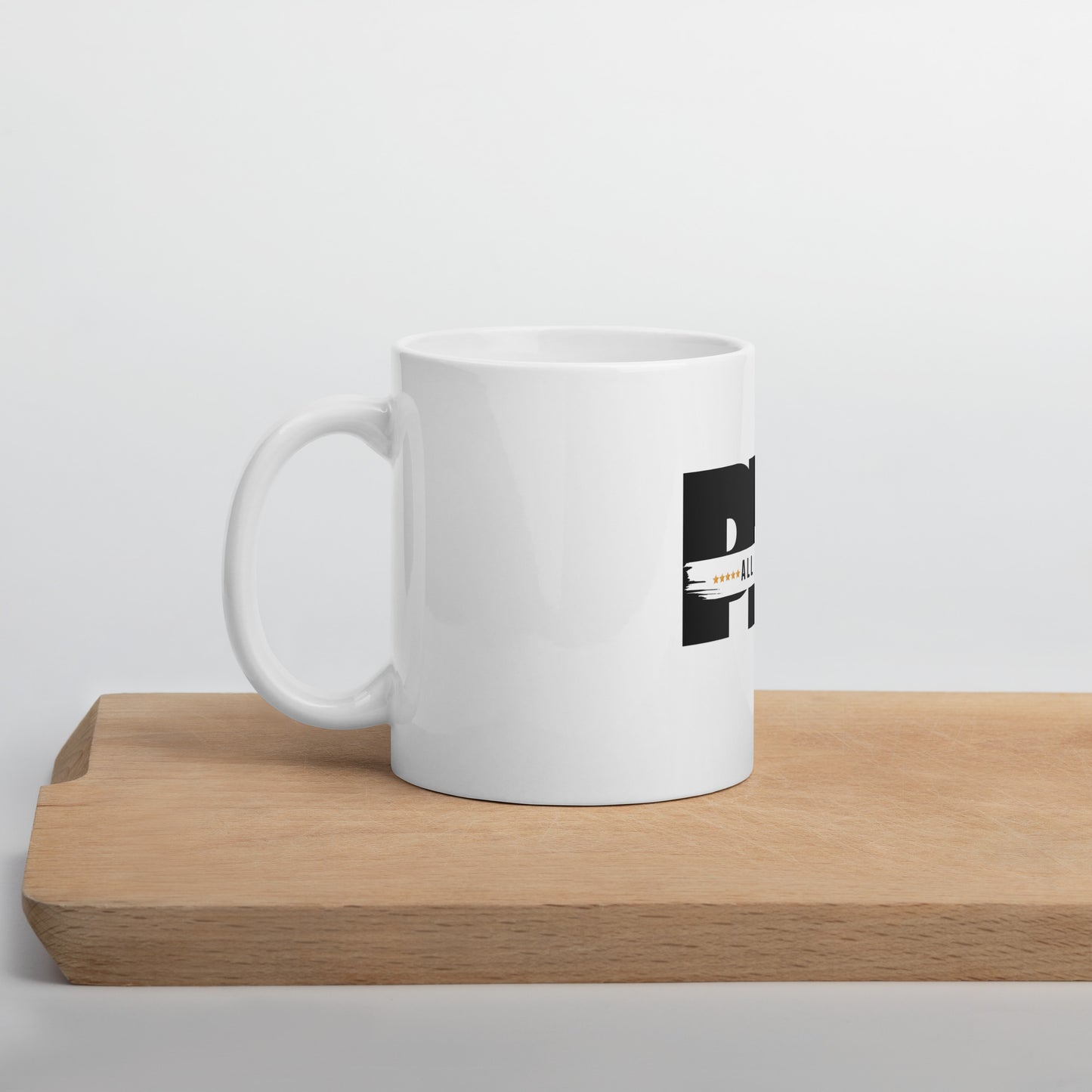 White glossy mug