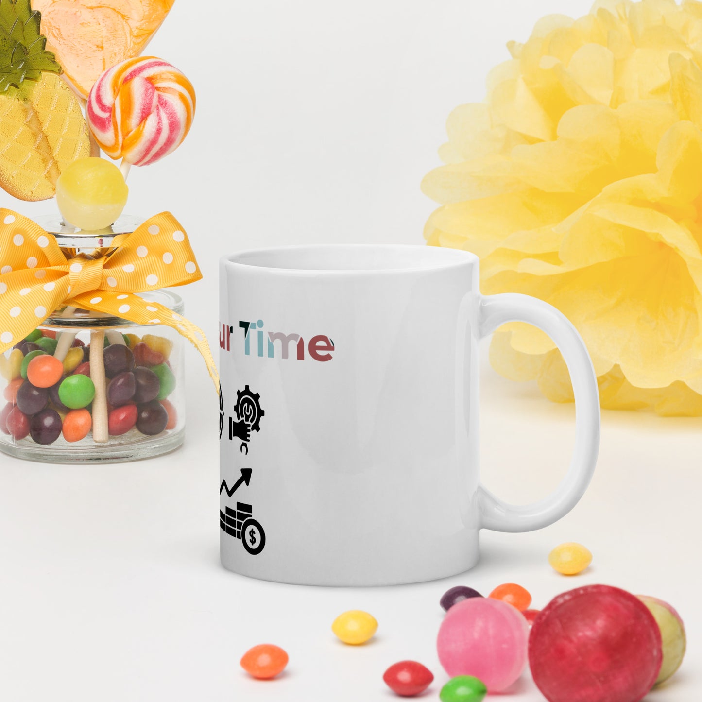 White glossy mug (Enjoy your Time)