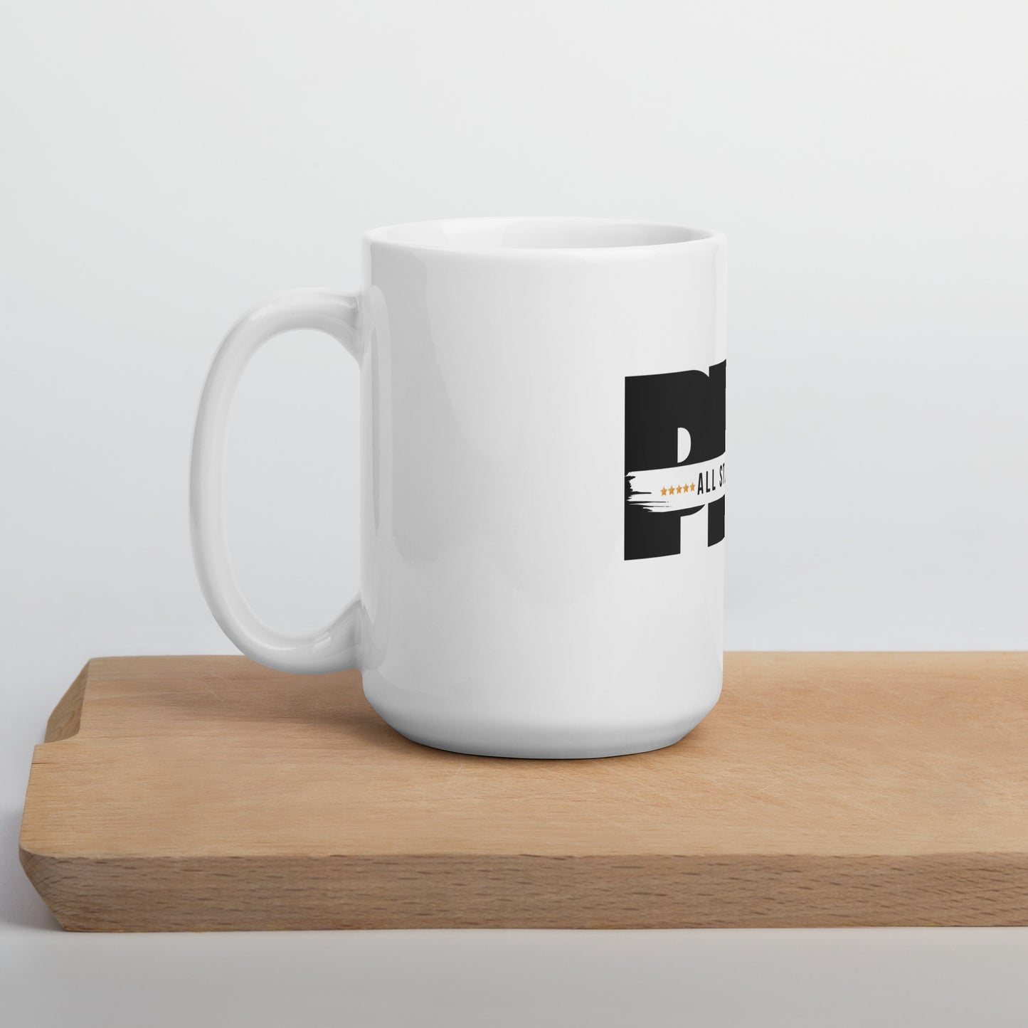 White glossy mug