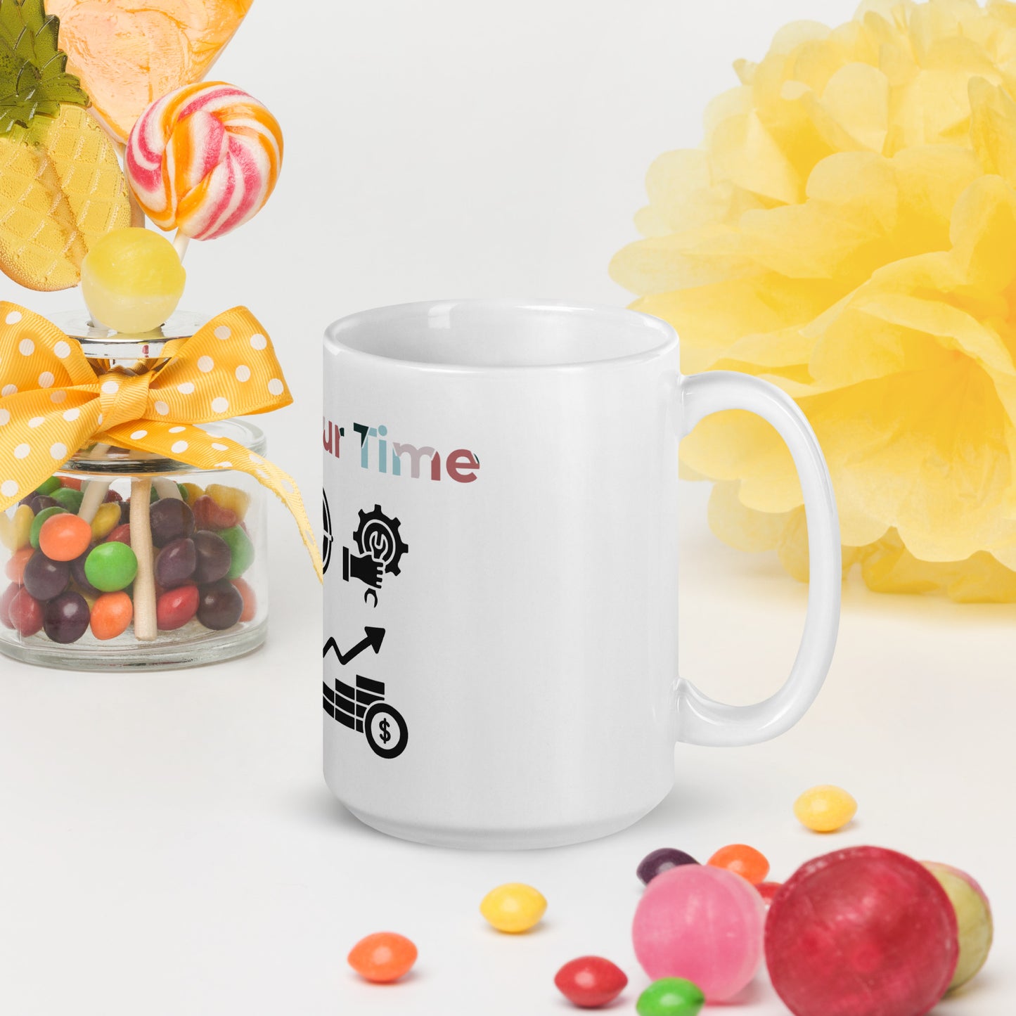 White glossy mug (Enjoy your Time)