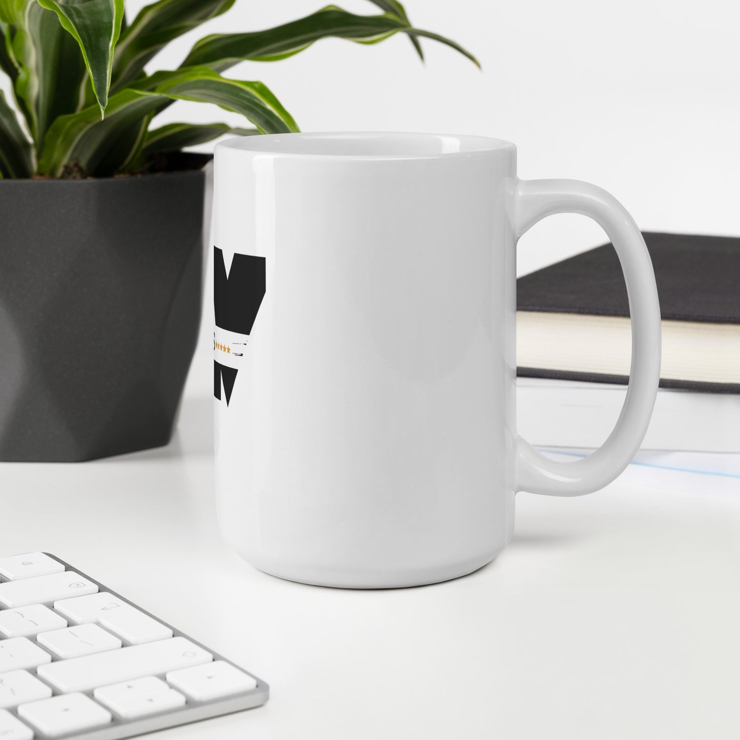 White glossy mug