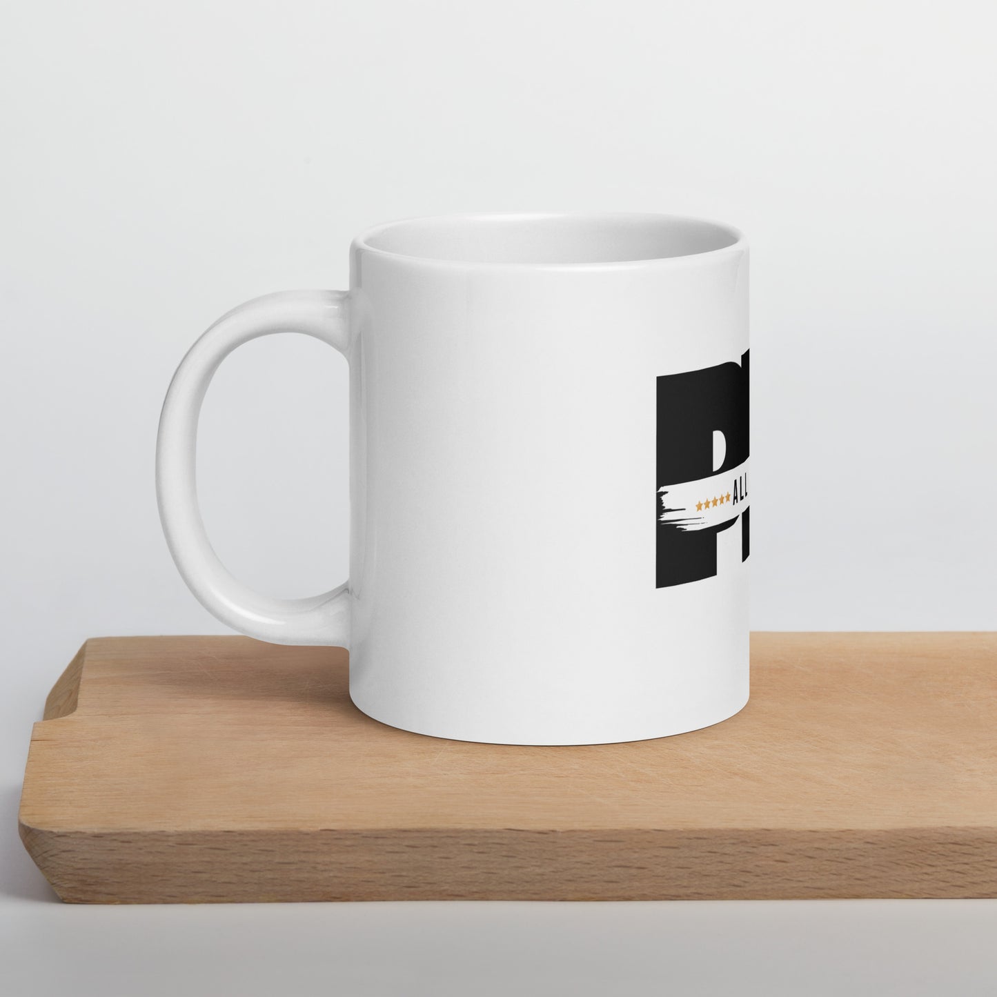 White glossy mug