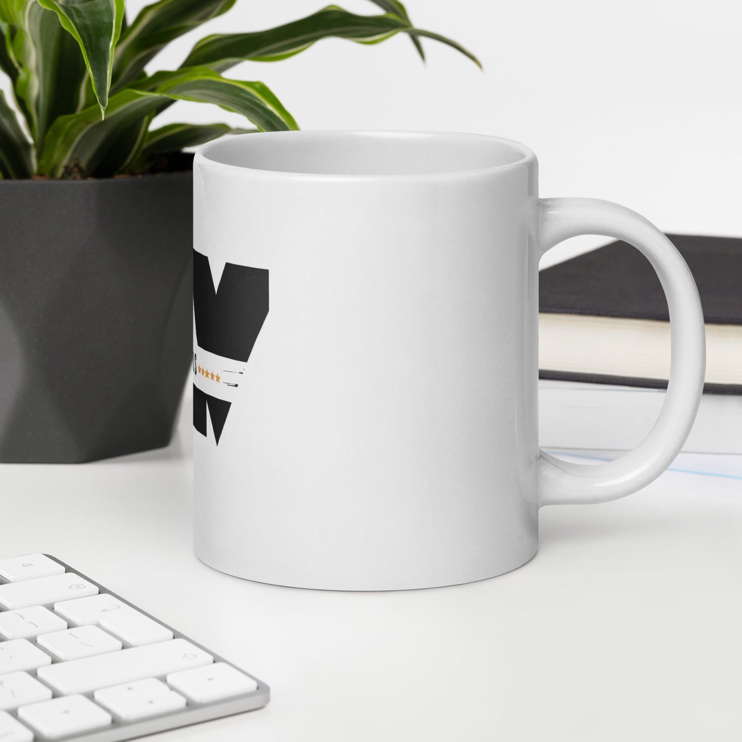 White glossy mug